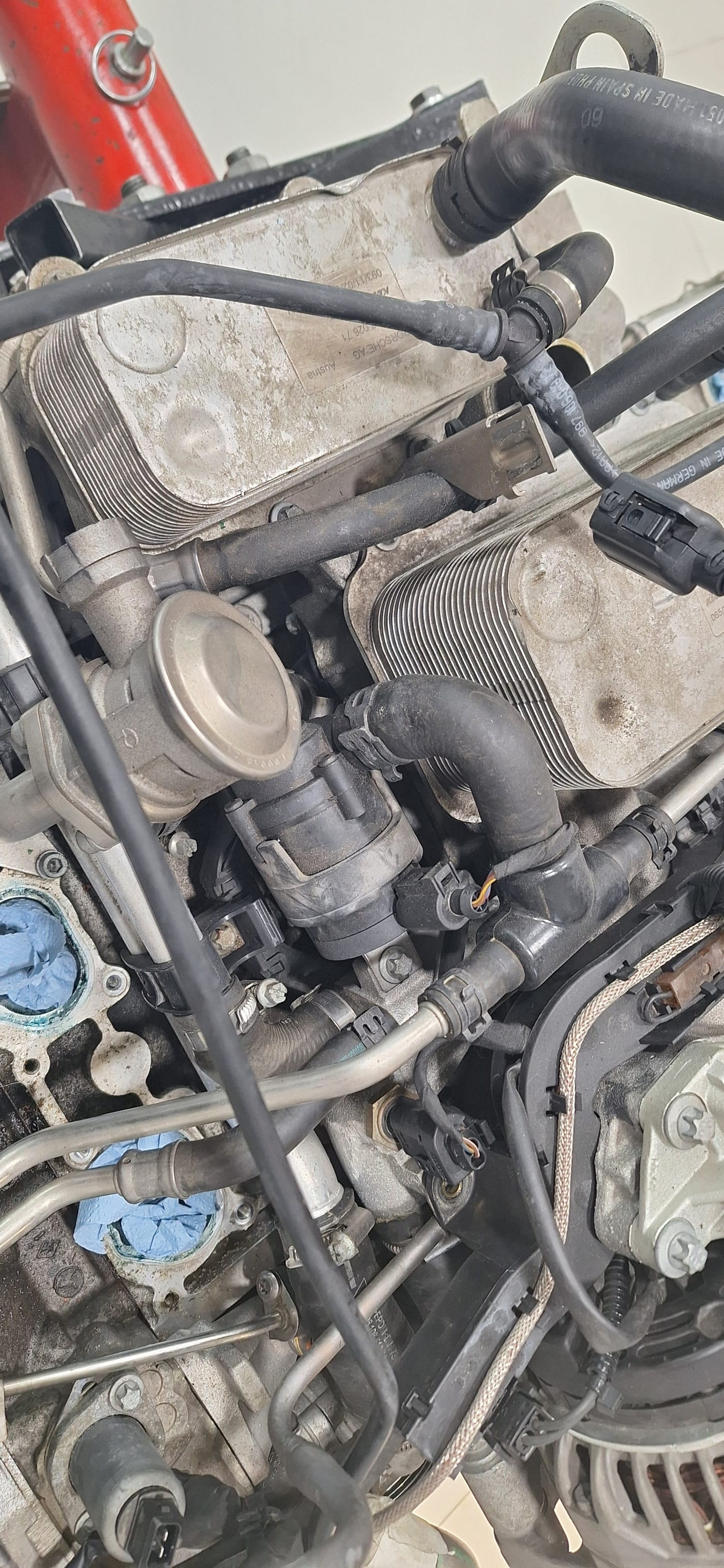 L'intercanviador i la culata del 997.1 Turbo amb el desmuntatge a mitges