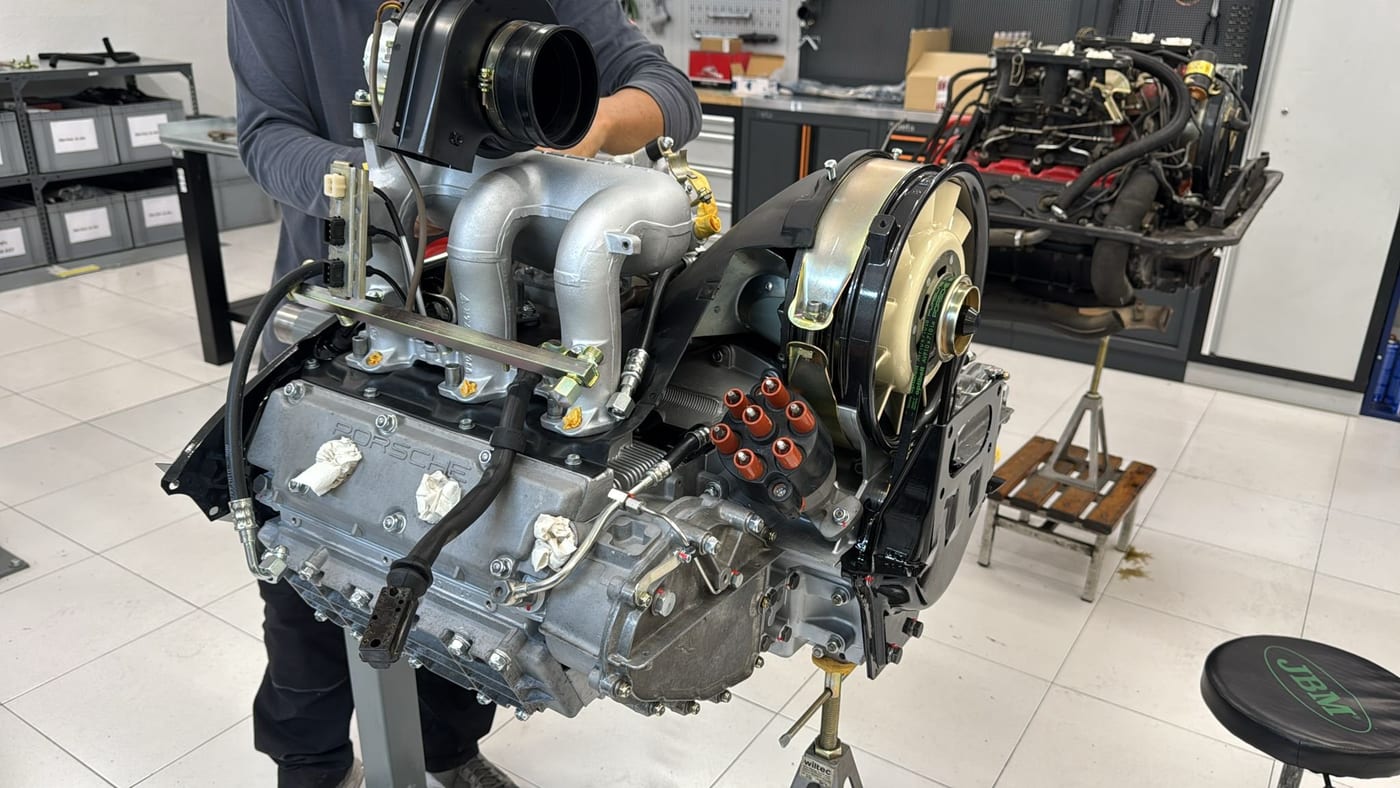 El motor 3.2 sèrie G amb el turbo i la turbina de refrigeració ja muntats