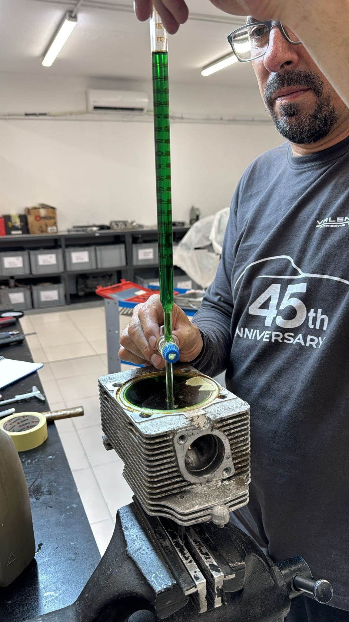 Medición de un cilindro del 3.2 serie G antes del montaje